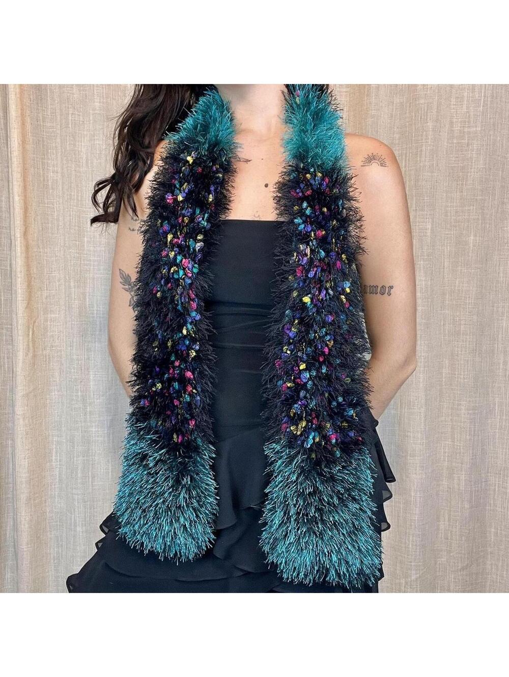 Multicolor Faux Fur Scarf